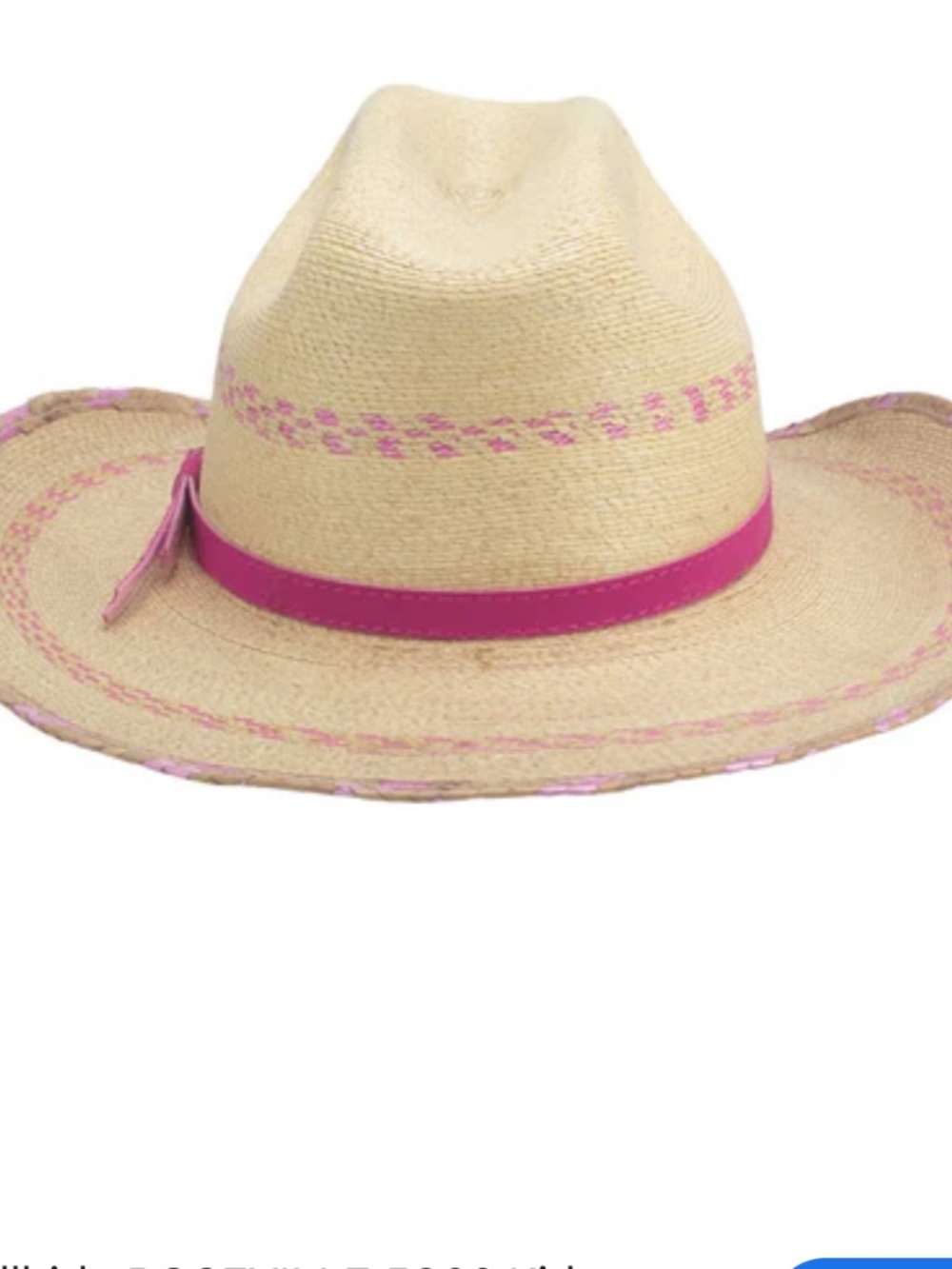 Bullhide Youth Girls' "Candy Kisses" 10X Palm Leaf Straw Cowgirl Hat – Natural/P